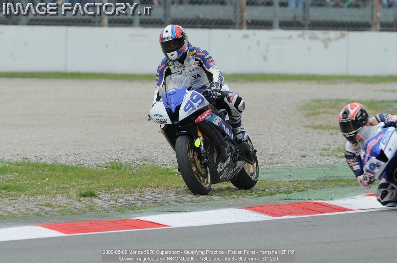 2009-05-09 Monza 5078 Supersport - Qualifyng Practice - Fabien Foret - Yamaha YZF R6.jpg